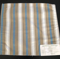 MANUEL CANOVAS Cabourg & Carreau Cabourg in Taupe, Bleu Striped Fabric Samples