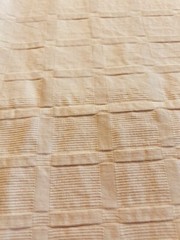 EUC 2pcs (4.8yd total X 54″) heavy cotton pink/peachy w/ “raised square” weave