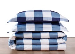 TRULY SOFT Everyday Buffalo Plaid Navy Blue Polyester 2-Piece Twin XL Duvet