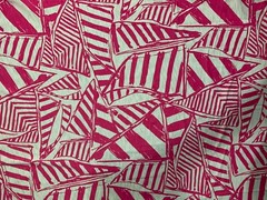 3 Lilly Pulitzer Capri Pink Yacht Sea Sailboat Slub Cotton Fabric – 3FT x 5F