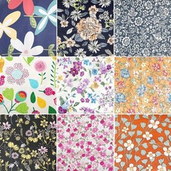 Diverse 50-Piece Floral Cotton Craft Fabric – 10×10 Precuts for All Projects