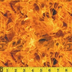 Cotton Sirens and Speed Fire Flames Orange Fabric Print by Yard D684.89