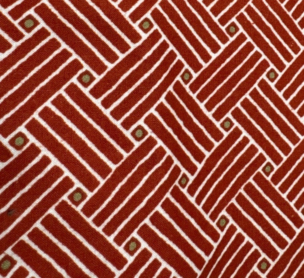 Red Geometric Cotton Fabric 1/2 yard x 54″ Design VII Quilting Sewing