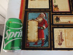 10 Labels Wilmington Christmas EMPORIUM cotton quilt fabric 11.5″ x 23″ vtg OOP