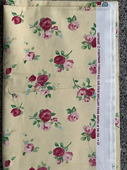 Robert Kaufman Fabrics Pink Roses on Yellow Background 5 Yards 27″W + CUT