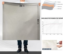 Faraday Protection Fabric EMF Blocking Ripstop Magnetic RF EMI Shielding Cloth