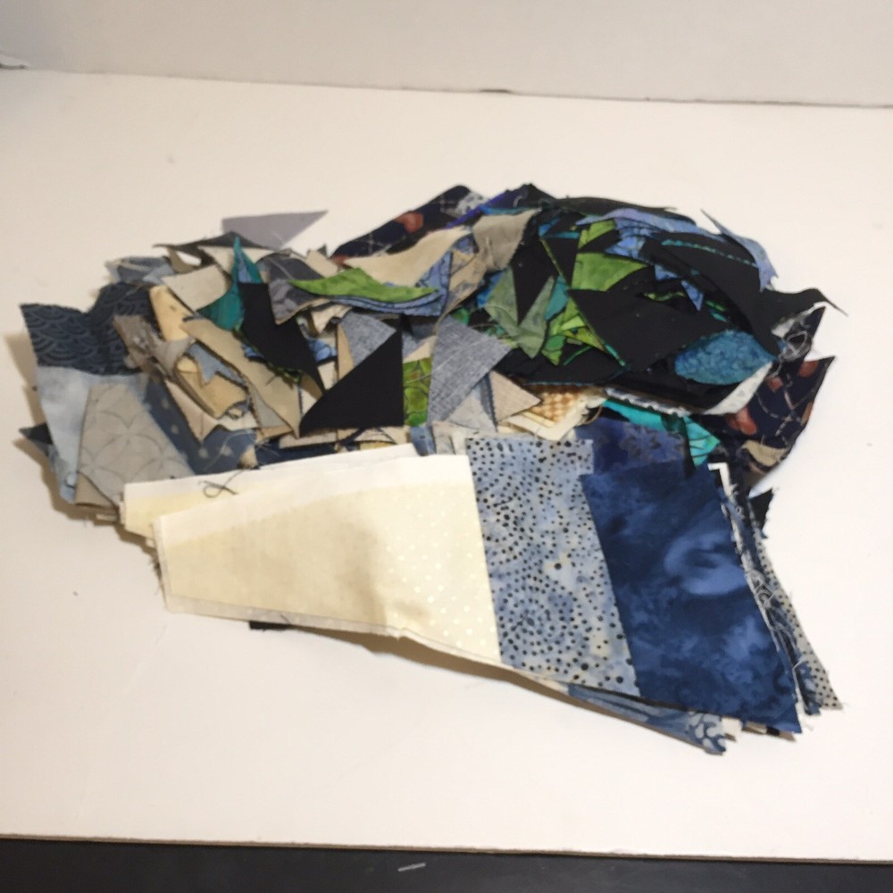 1 Pound 1 Ounces Cotton Print Fabric Quilt Scraps Leftovers Triangles V