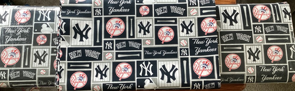 New York Yankees Blocks MLB Cotton Fabric By The Yard