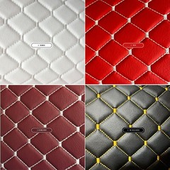 Stitched Vinyl Synthetic Leather Auto Upholstery Material | 2″x2″ 5x5cm Rhombus