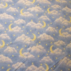 Fabric Tradition Stars Moons Clouds Cotton Vtg 1997 Fabric BTY x 44 Glittery