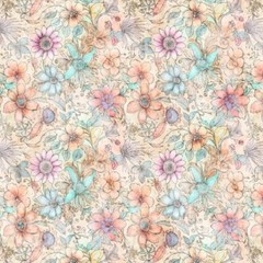 Enchanted By Quilting Treasures – Multi Fairy Flowers #30762-X