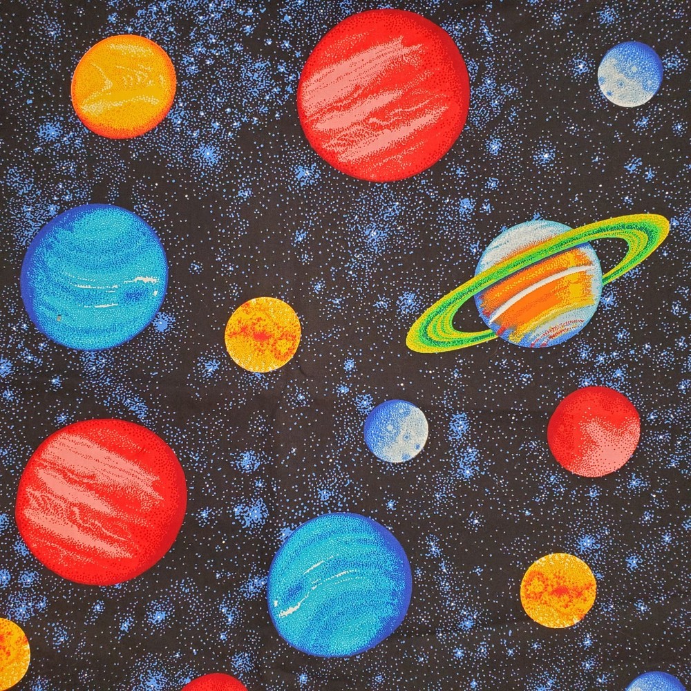 Cranston Planets Stars Sky Space Fabric 55 x 44 Precut