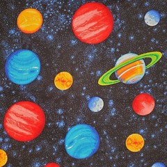 Cranston Planets Stars Sky Space Fabric 55 x 44 Precut