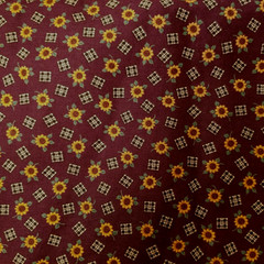 2 Item Lot Fabrics Sunflowers by Cranston & 1 Button Pattern Quilting