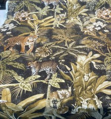 Serengeti Jungle Tiger Leopard Drapery Upholstery Fabric by the yard