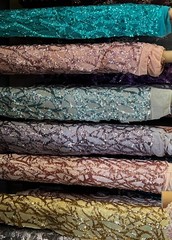 Celeste SAGE MINT GREEN Sequins on Mesh Lace Fabric by the Yard – 10134