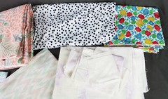 Lot of Light Colored Fabrics -UNMEASURED- Mostly Cotton, Some Synthetic
