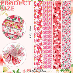 60Pcs Pink Floral Jelly Cotton Fabric Roll 2.5” X 40” Sewing Quilting Fabric R