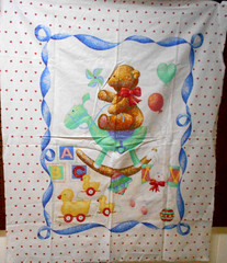 1 Teddy Bear and Rocking Horse Baby Fabric Panel