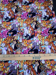 Disney Cats All Over Print Cotton Fabric 79 x 58 inches