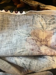 Vintage 90s Tandler Textiles Black Maroon Floral 10308 52 x 11 3 YARDS