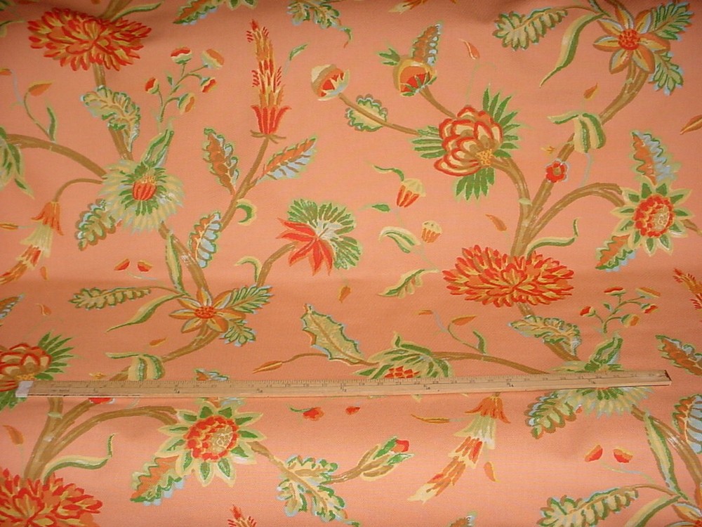 8-1/2Y Exquisite Thibaut F96137 Georgetown Orange PrintDrapery Upholstery Fabric