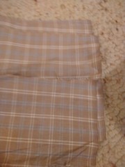 JIM THOMPSON 100% Thai Silk Brown/Blue/White Plaid Fabric – 75″ By 40″