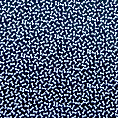Quilt Fabric By Half-Yard Tossed White Puppy Dog Bones on Black Premium Cotton