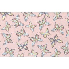 Fabric Butterflies Pastels on Pink Cotton 1/4 Yard