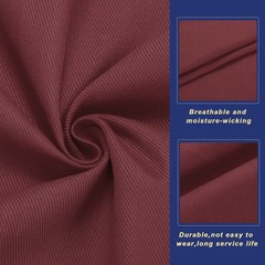 59 Inch 2 Yard Cotton Denim Fabric for DIY, Wine Red