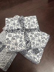 108 Piece Navy & White Charm Pack 5” Squares Cotton – 9 Designs – 12 Each