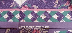Vtg~Ozark Calico~”Purple Flowers, Star Pattern”~Cotton Fabric~ 13.5″x13.25″ ++