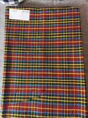 Vintage Chinese Homespun Cotton Fabric Primitive Plaid Handwoven 1 Yard （老土布）