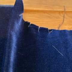 3 Pieces DESIGNER PLUSH MOHAIR BLUE VELVET WOOL MULTIUSE FABRIC