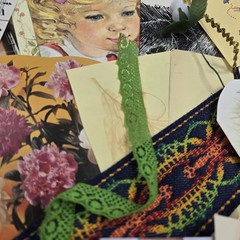 Junk Journal Lot 1Lb Ephemera Cards Ribbon Book Page Fabric Button Craft Collage