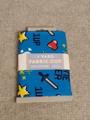 David Textiles 1 Yard Lot of 2 Game Over Blue Video Game 100% Cotton Fabric New