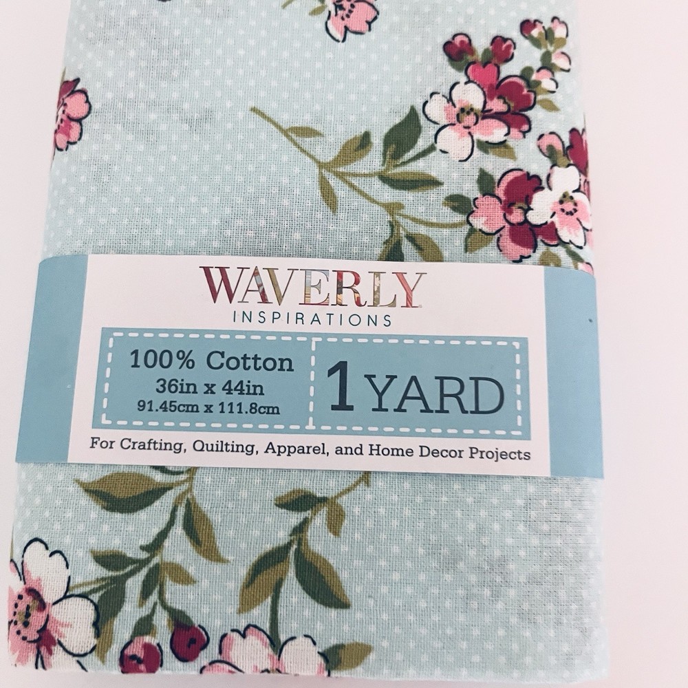 Waverly Inspirations Cotton Small Floral Ink Color Sewing Fabric 1 yard 36×44