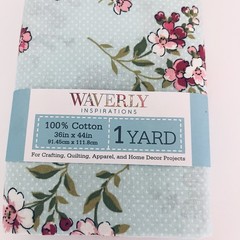 Waverly Inspirations Cotton Small Floral Ink Color Sewing Fabric 1 yard 36×44