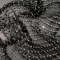 Crystal Fishing Net Mesh Fabric Diamante Hollow Out for Dress Top Bag By Meyer