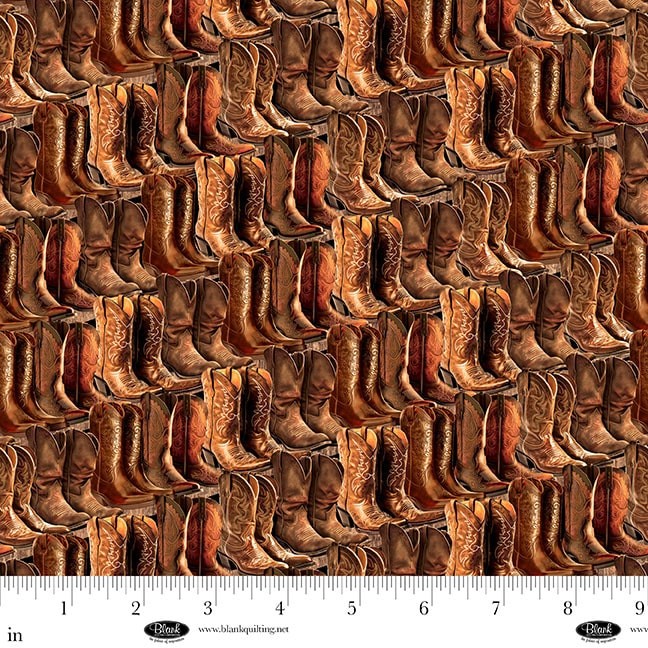 Spurs & Spirit Cowboy Boots Cotton Fabric