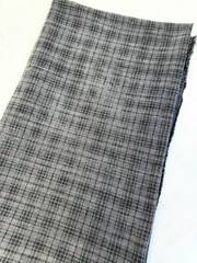 Gray Plaid print Stretch Cotton Denim Fabric Sample 1.5 yard (54”) x 47”