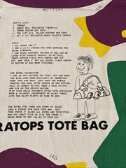 Vtg Cut N Sew Spike the Baby Triceratops Canvas Fabric Tote Bag Princess Fabrics