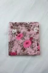 50s Pink Floral Rose Polished Cotton Fabric Remnant 42″Wx72″L 2yds Cottagecore