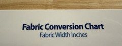 2 Fabric Conversion Charts – 1 Cardboard & 1 Laminated w Sticker Backing