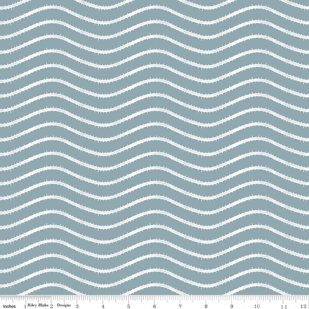 Icing Stripe in Blue | Gingerbread | Riley Blake