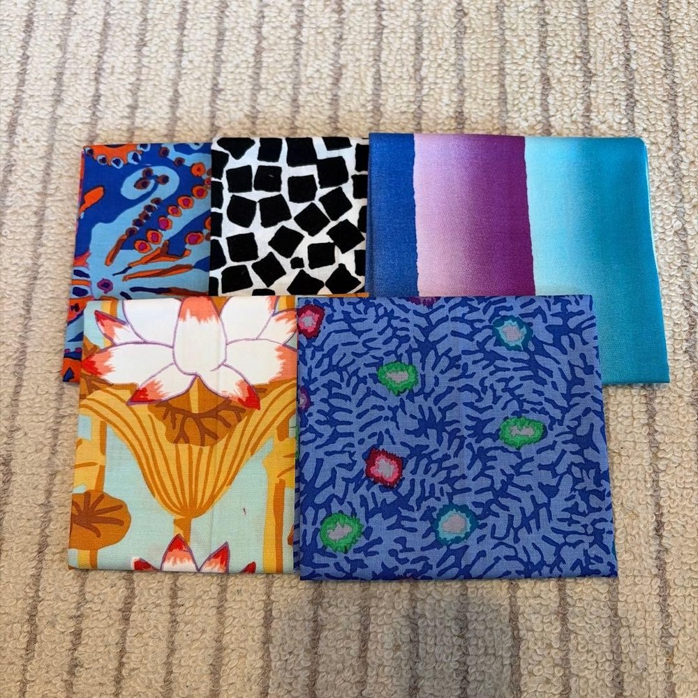 Kaffe Fassett Cotton Fabric Cut Cloth Set of 5 30 x 30cm