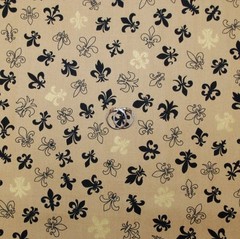 BonEful Fabric FQ Cotton Quilt VTG Cream Gold Yellow FALL LEAF Baby Pooh Nursery