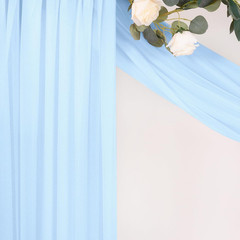 Baby Blue Wedding Arch Draping Fabric 1 Panel 29″ X 20 FT Extra Long Gauze Drape