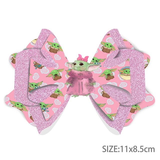 Baby Yoda Double Sided Printed Faux Leather DIY Hair Bow Kit