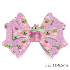 Baby Yoda Double Sided Printed Faux Leather DIY Hair Bow Kit